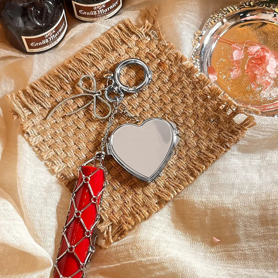 Design Stainless Steel Metal Net Pocket Interchangeable Lipstick Bag Pendant Keychain Keyring Key Chain Charms Accessories Y2K