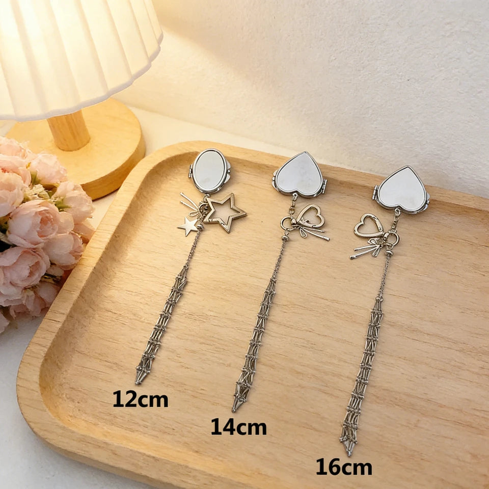 Design Stainless Steel Metal Net Pocket Interchangeable Lipstick Bag Pendant Keychain Keyring Key Chain Charms Accessories Y2K
