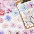 60 Pieces Glitter Shiny Flower Stickers for Journaling, Waterproof Decorative Decal for Scrapbooking Supplies Journal Planners