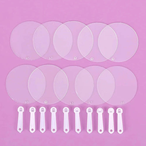 50Pcs 5cm Cute Mini Transparent Blank Fan Child Kids DIY Art Fan Wedding Birthday Party Favors Girlfriend Boyfriend Ideas Gift