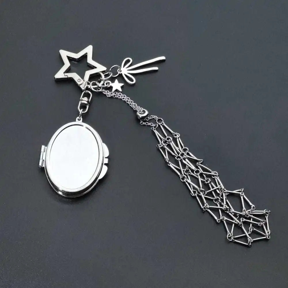 Design Stainless Steel Metal Net Pocket Interchangeable Lipstick Bag Pendant Keychain Keyring Key Chain Charms Accessories Y2K