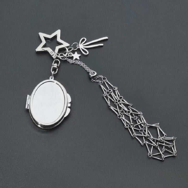 Design Stainless Steel Metal Net Pocket Interchangeable Lipstick Bag Pendant Keychain Keyring Key Chain Charms Accessories Y2K